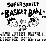 Super Street Basketball title screen for GameBoy